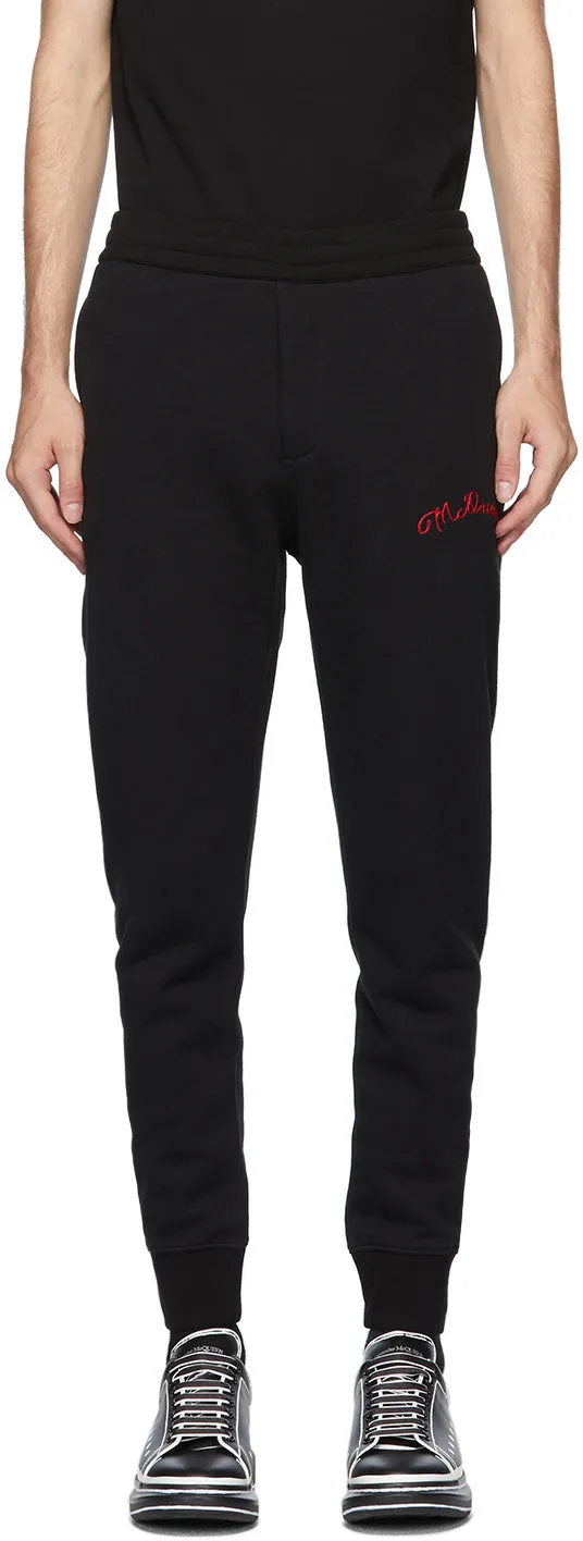 Alexander McQueen Black Vintage Loopback Lounge Pants