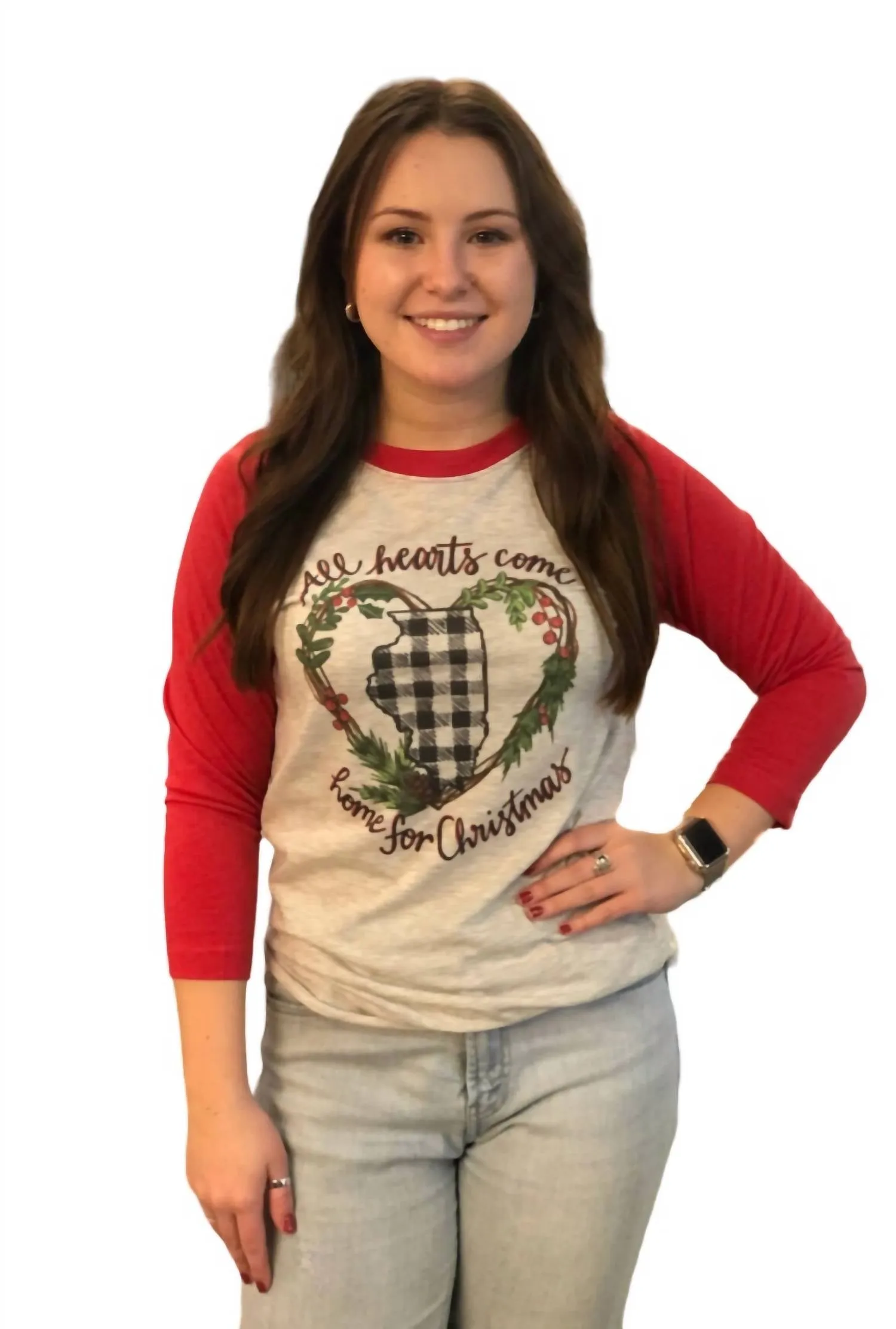 All Hearts Come Home for Christmas Raglan Tee