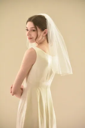 Chest Length Veil with Pencil Edge