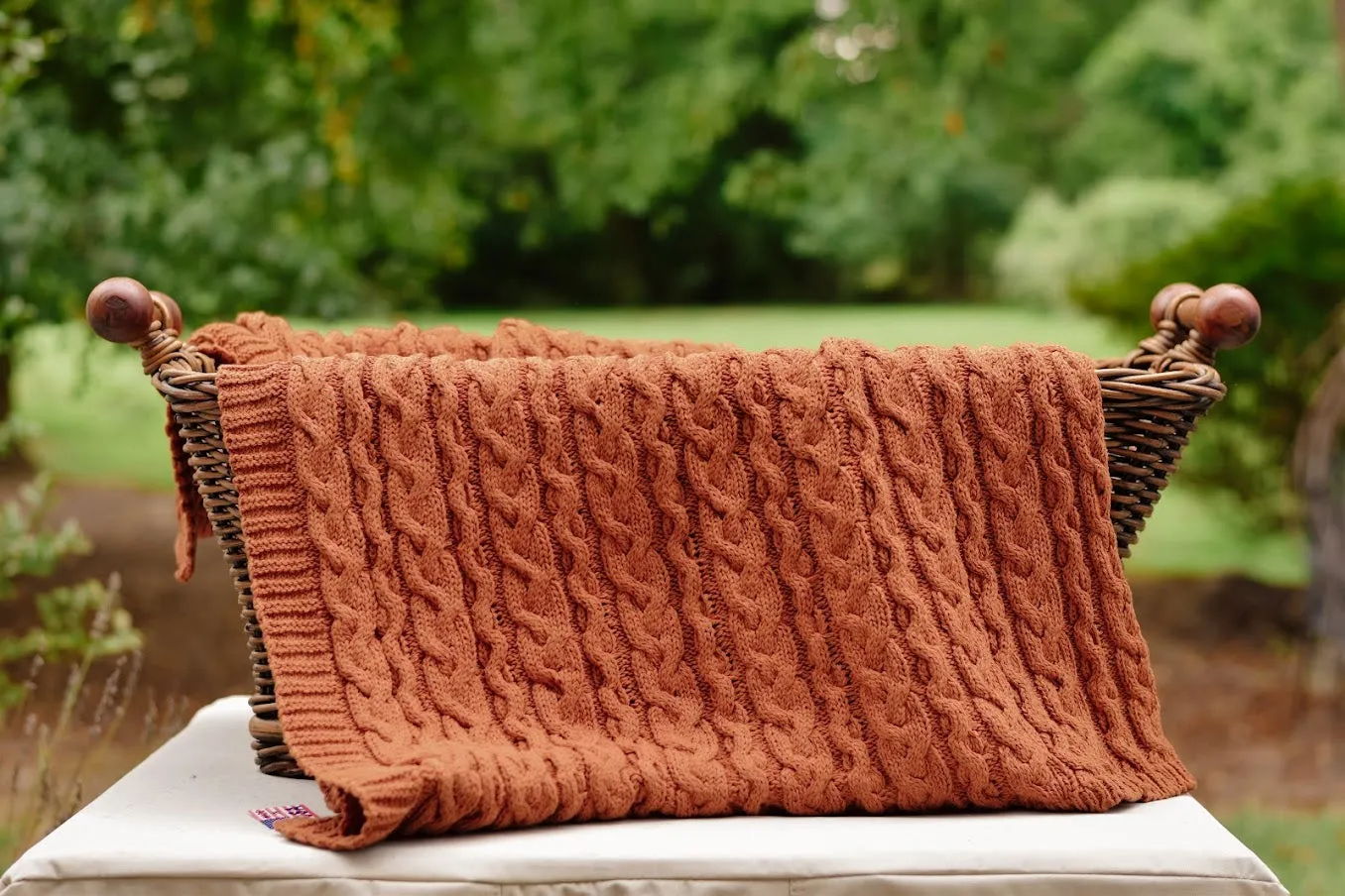 Chunky Cable Blanket - Recycled Cotton