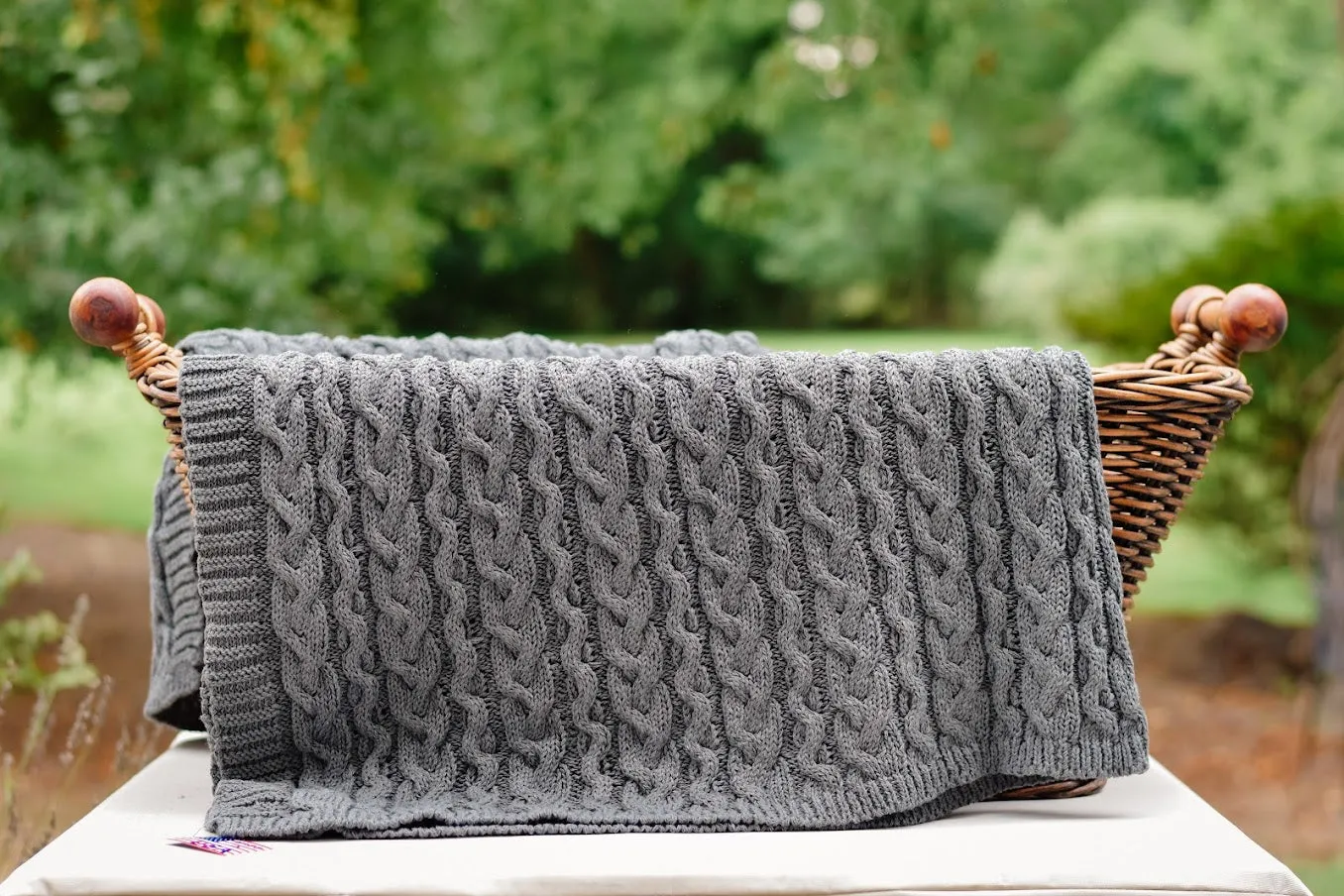 Chunky Cable Blanket - Recycled Cotton