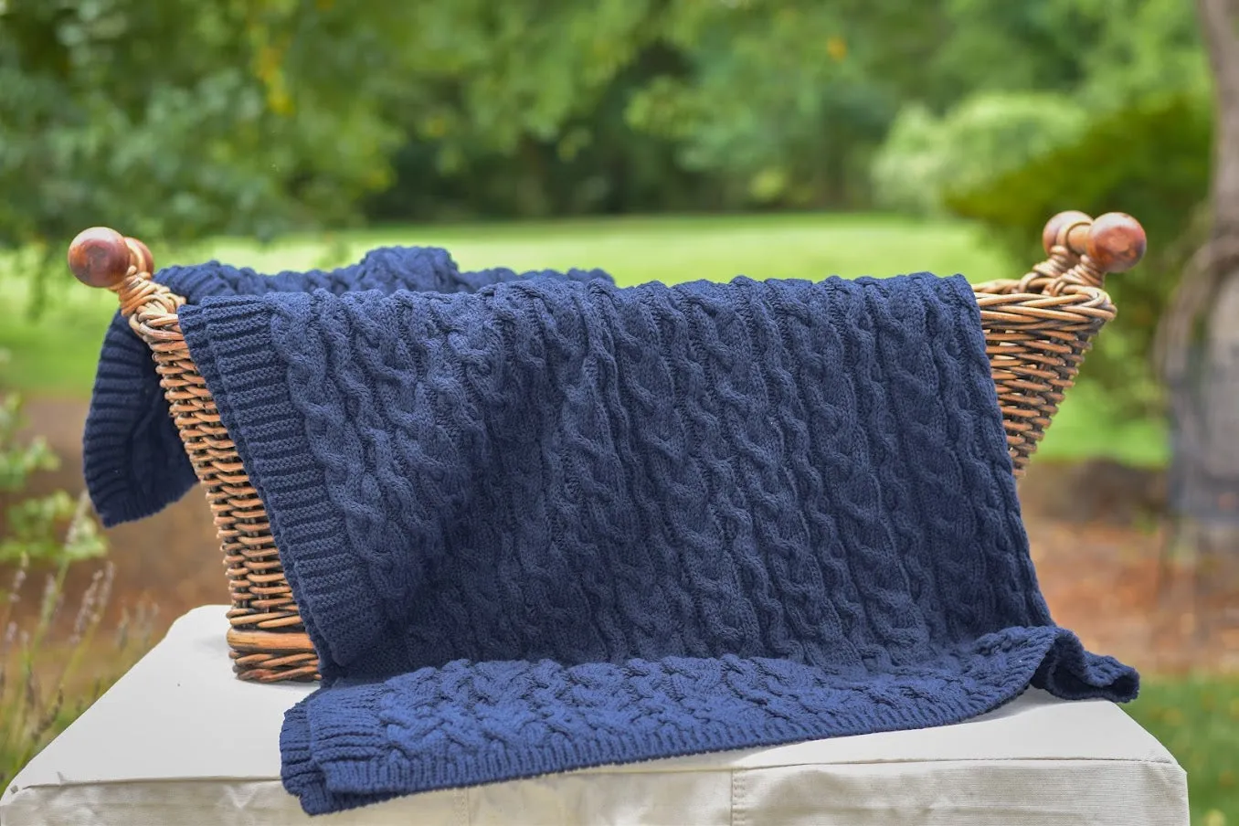 Chunky Cable Blanket - Recycled Cotton