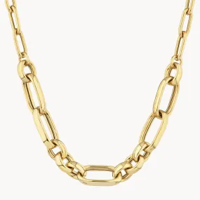 Chunky Paperclip Chain Necklace in Gold