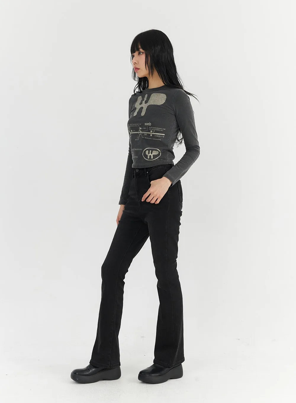 Fleeced Bootcut Cotton Pants CO327