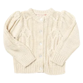 Girls Cable Constance Sweater - Cream