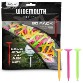 GoSports 3.25" Widemouth Plastic Golf Tees - Neon