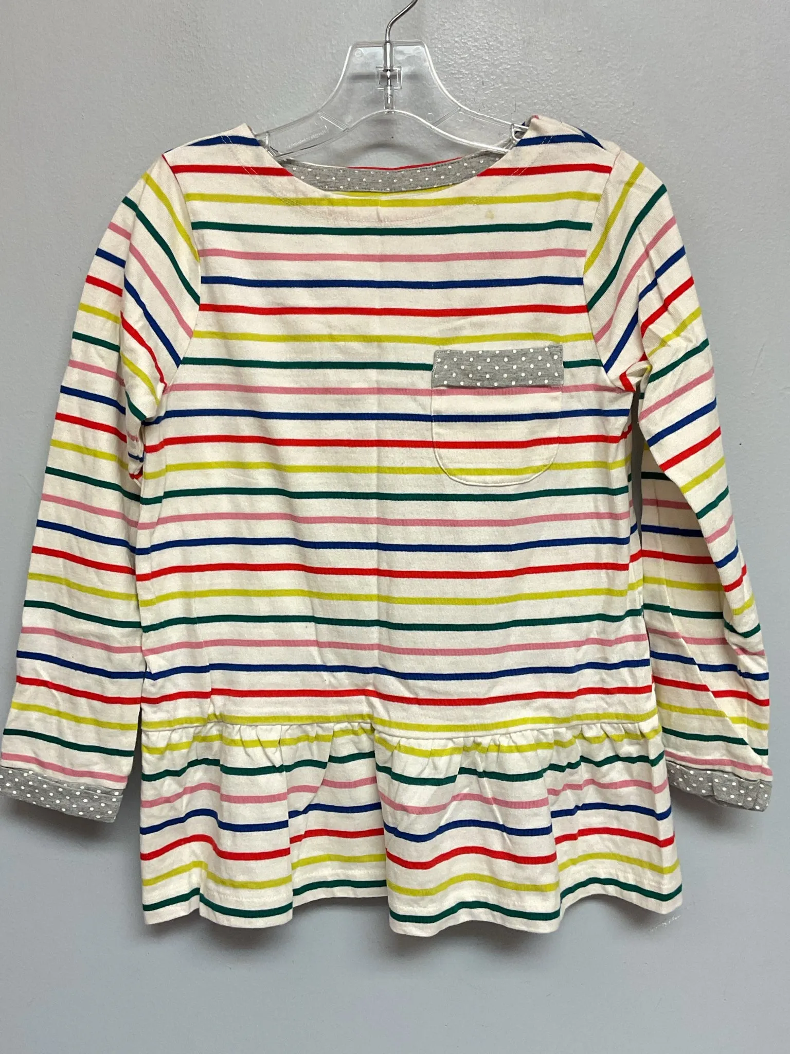 mini Boden Size 7 Navy & White Stripe Cotton Girls Tees/Polos/Tunics