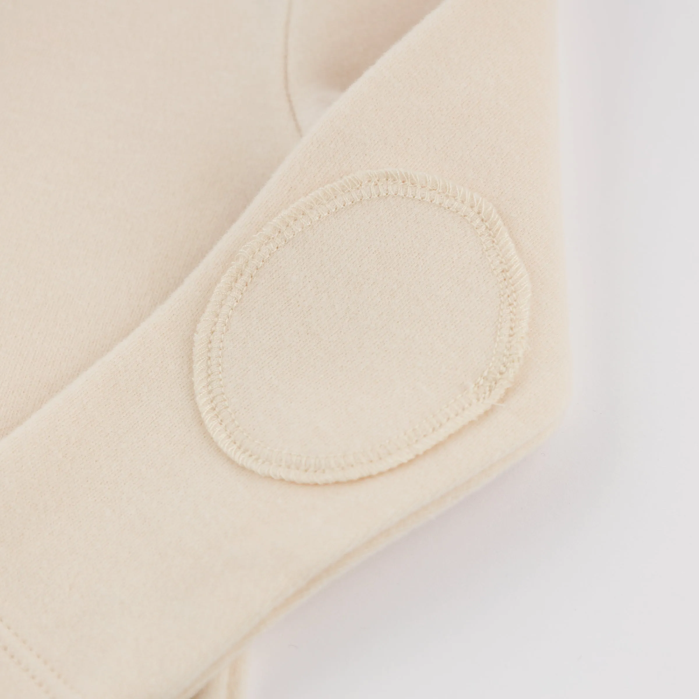 oh baby! Mini Stripe Elbow Patch Henley - Vanilla