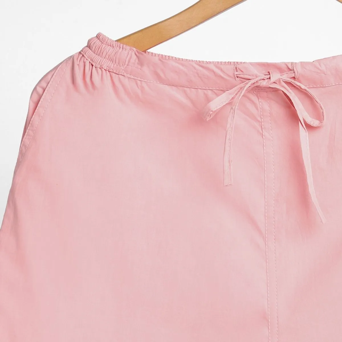 Pastel Pink Cotton Slim Fit Pants | Women's Everyday Wear | Ankle-Length