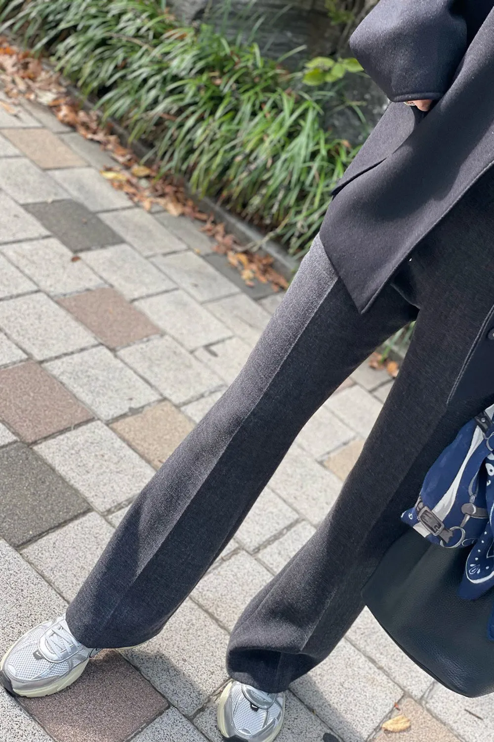 Side Zip Semi Bootcut Pants