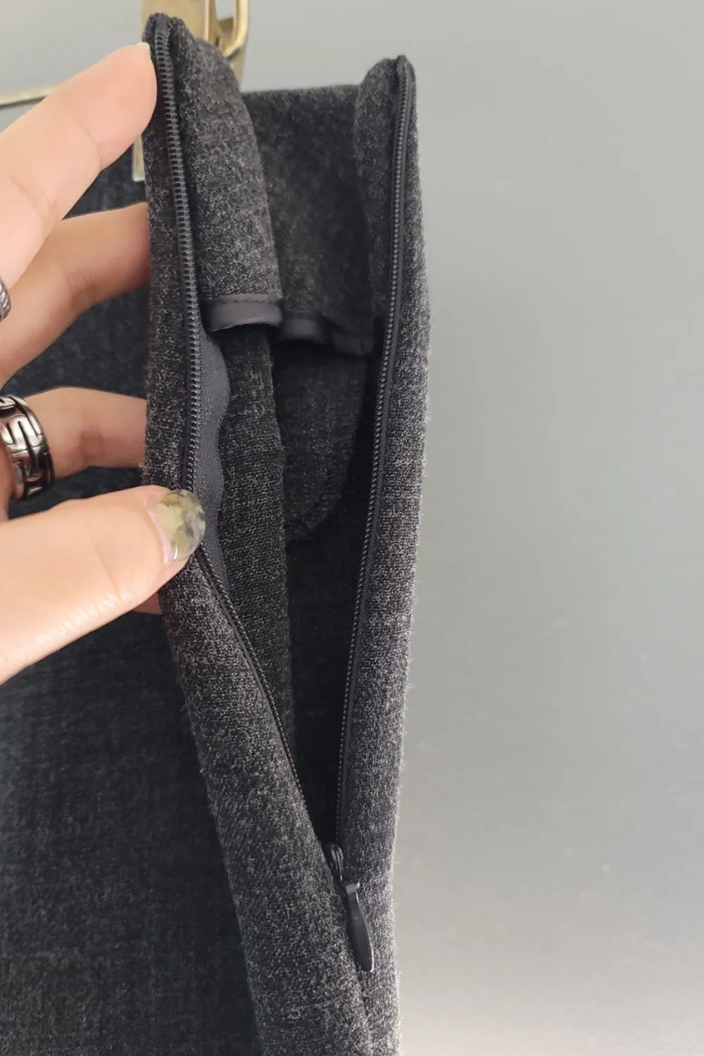 Side Zip Semi Bootcut Pants