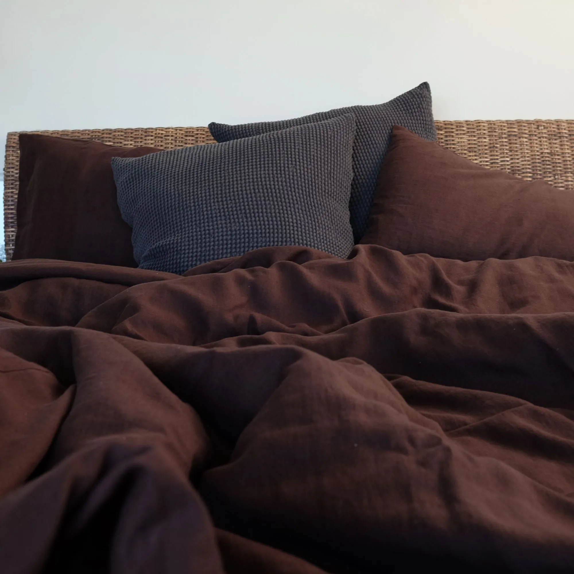 Waffle Linen Decorative Pillow Case