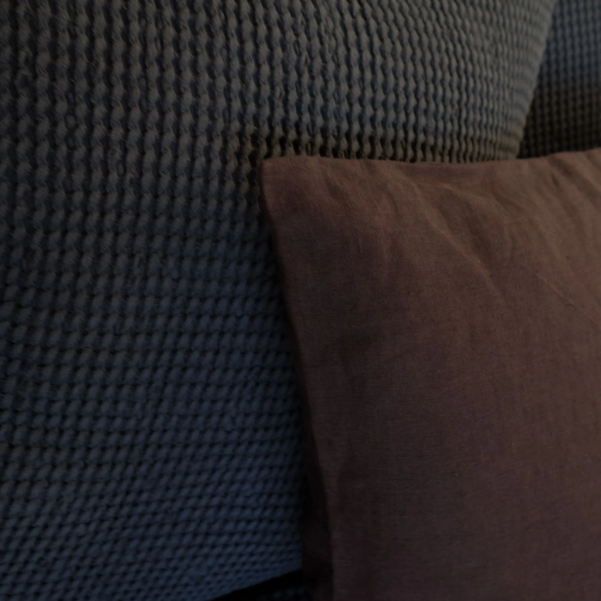 Waffle Linen Decorative Pillow Case